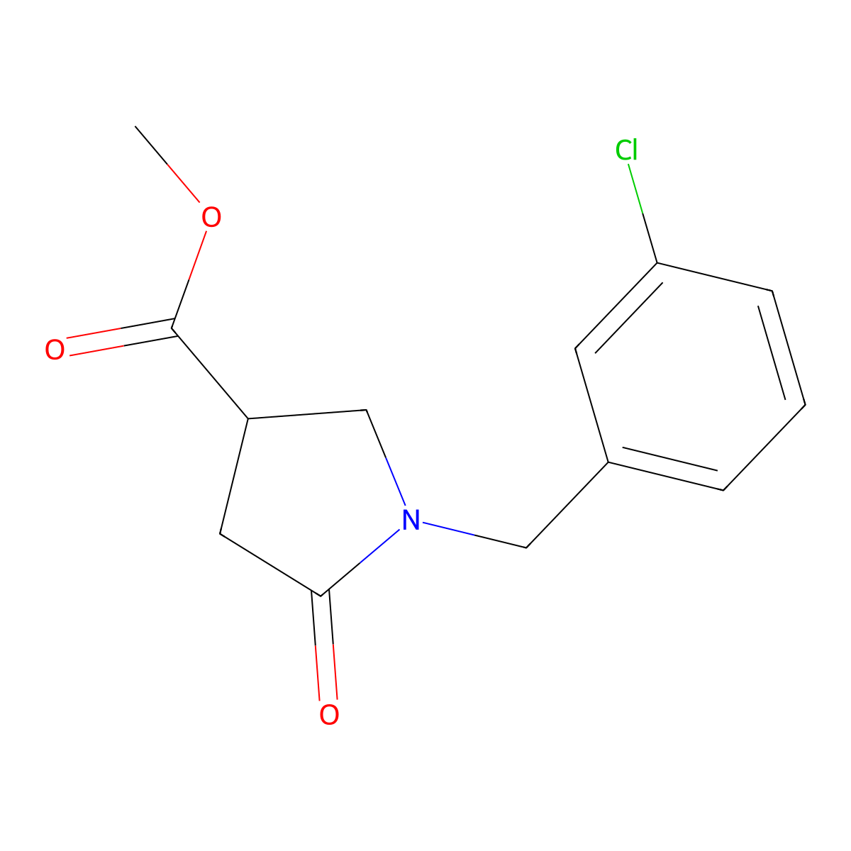 Methyl 1-(3-Chlorobenzyl)-5-oxopyrrolidine-3-carboxylate molecular structure, CAS 1355334-55-2