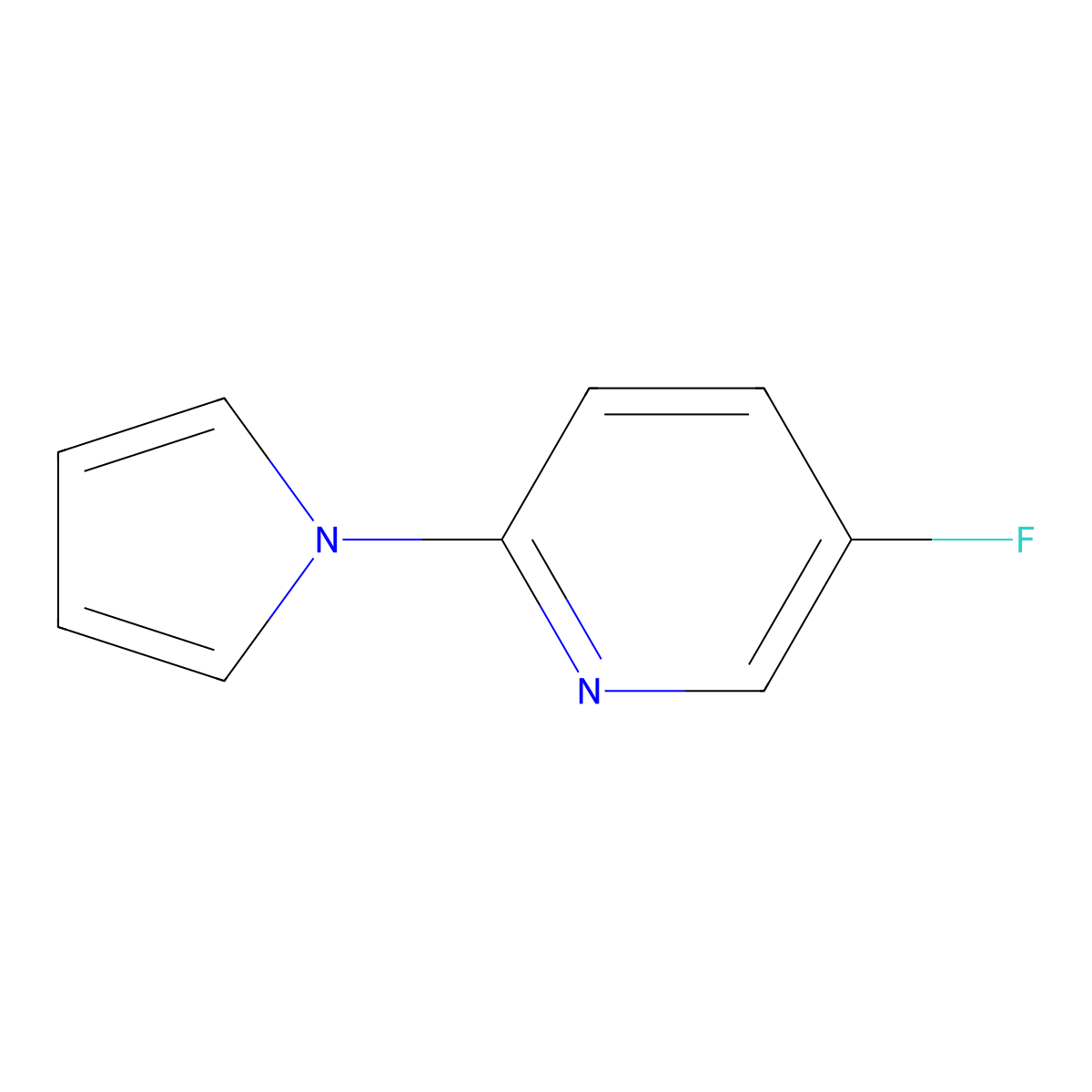 5-Fluoro-2-(1H-pyrrol-1-yl)pyridine molecular structure, CAS 1355334-56-3