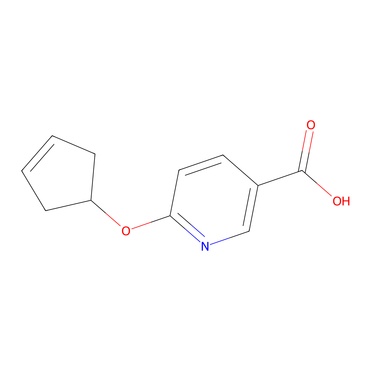 6-(Cyclopent-3-en-1-yloxy)nicotinic acid molecular structure, CAS 1355334-64-3