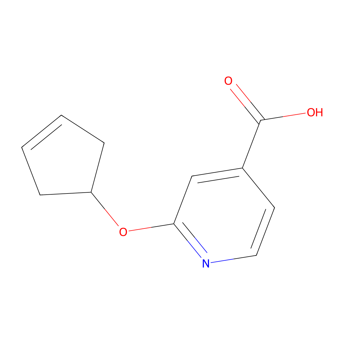 2-(Cyclopent-3-en-1-yloxy)isonicotinic acid molecular structure, CAS 1355334-65-4