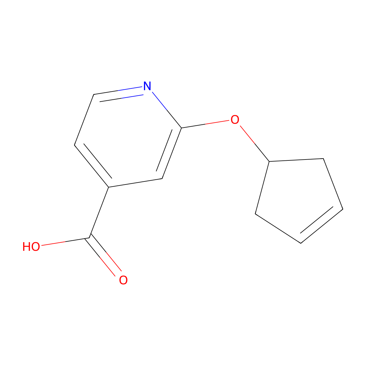 2-(Cyclopent-3-en-1-yloxy)isonicotinic acid molecular structure, CAS 1355334-65-4