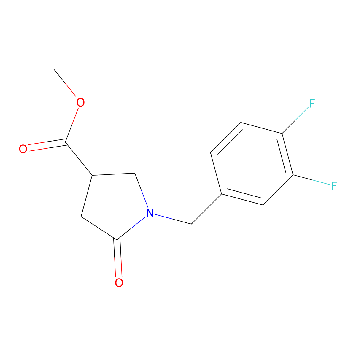 Methyl 1-(3,4-Difluorobenzyl)-5-oxopyrrolidine-3-carboxylate molecular structure, CAS 1355334-70-1