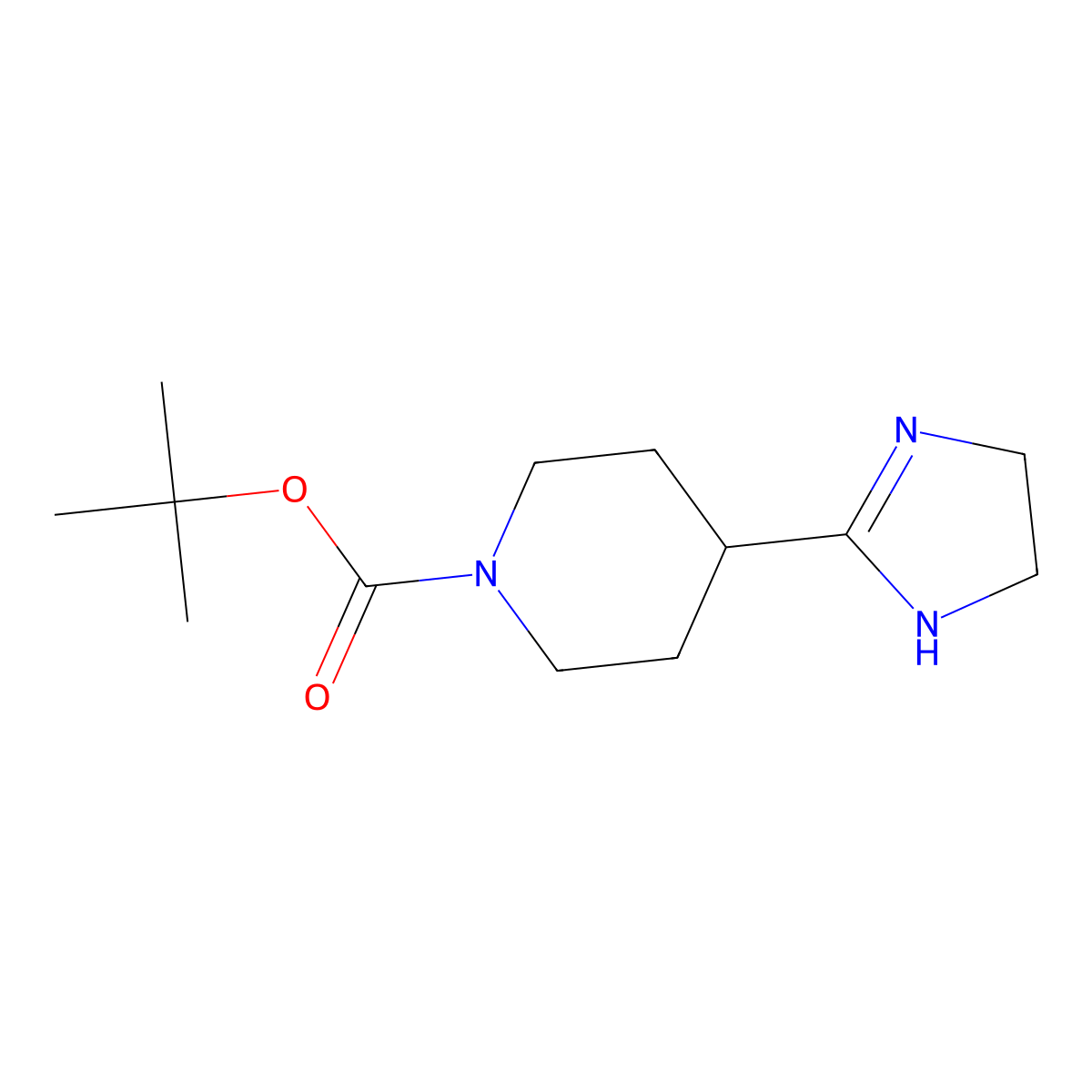 tert-Butyl 4-(4,5-Dihydro-1H-imidazol-2-yl)piperidine-1-carboxylate molecular structure, CAS 1355334-71-2