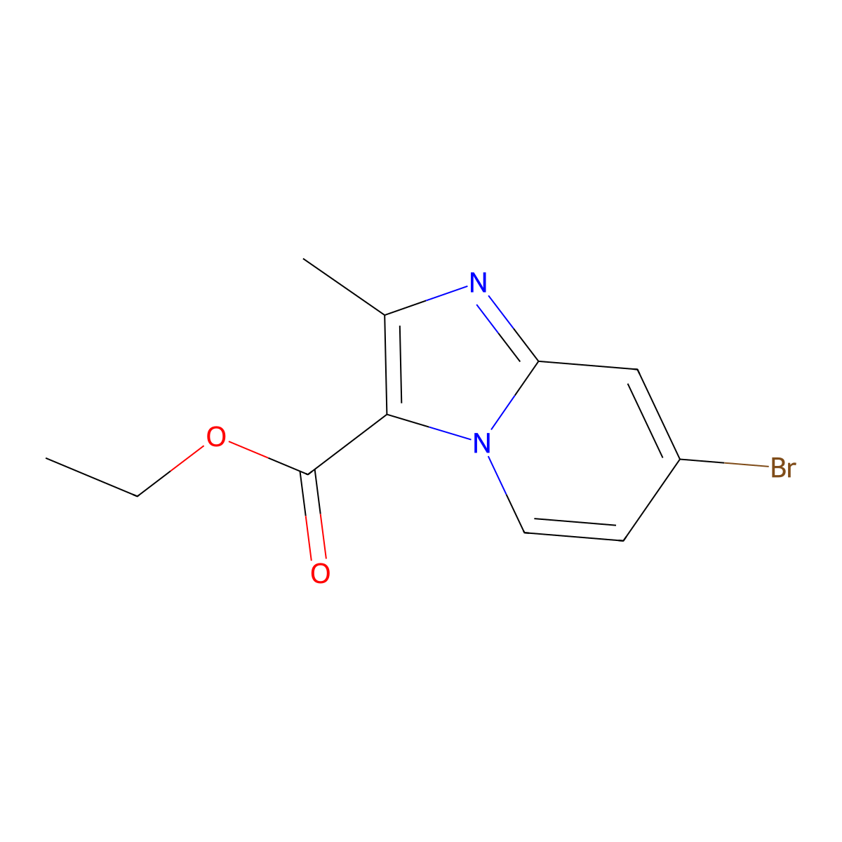 Ethyl 7-Bromo-2-methylimidazo[1,2-a]pyridine-3-carboxylate molecular structure, CAS 1355334-76-7