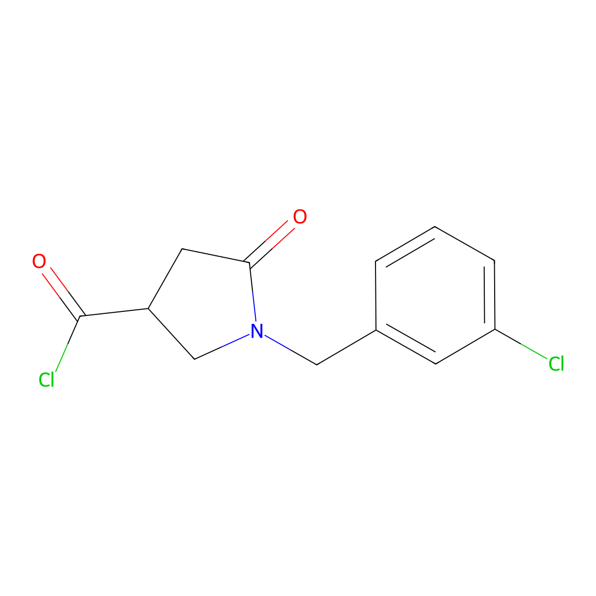 1-(3-Chlorobenzyl)-5-oxopyrrolidine-3-carbonyl chloride molecular structure, CAS 1355334-80-3