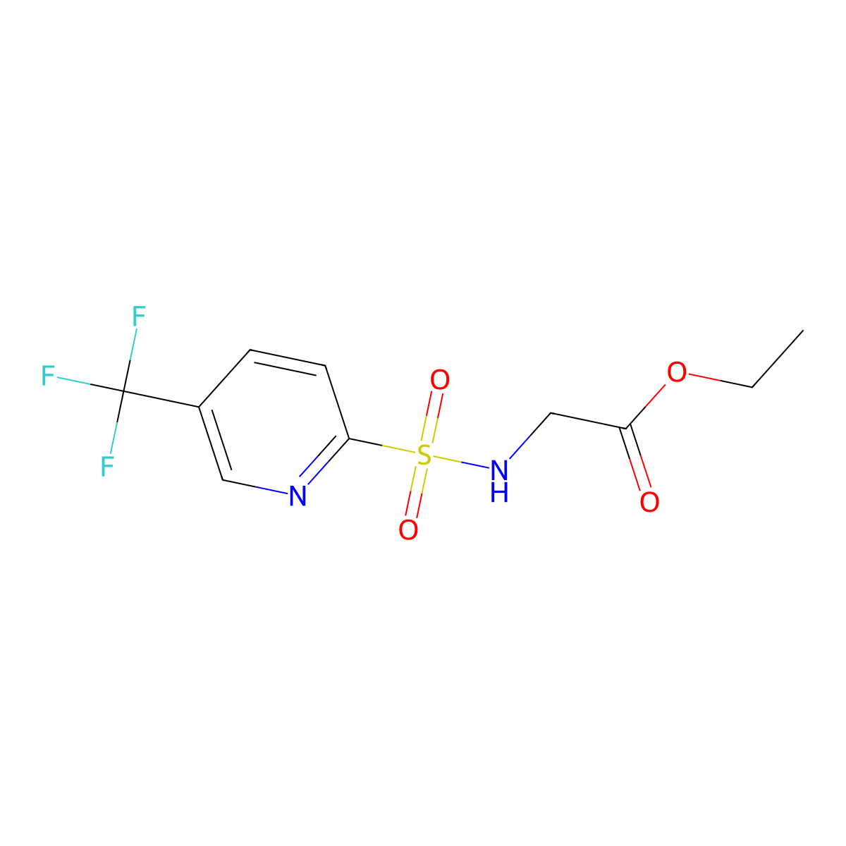(5-Trifluoromethyl-pyridine-2-sulfonylamino)-acetic acid ethyl ester molecular structure, CAS 1355334-83-6
