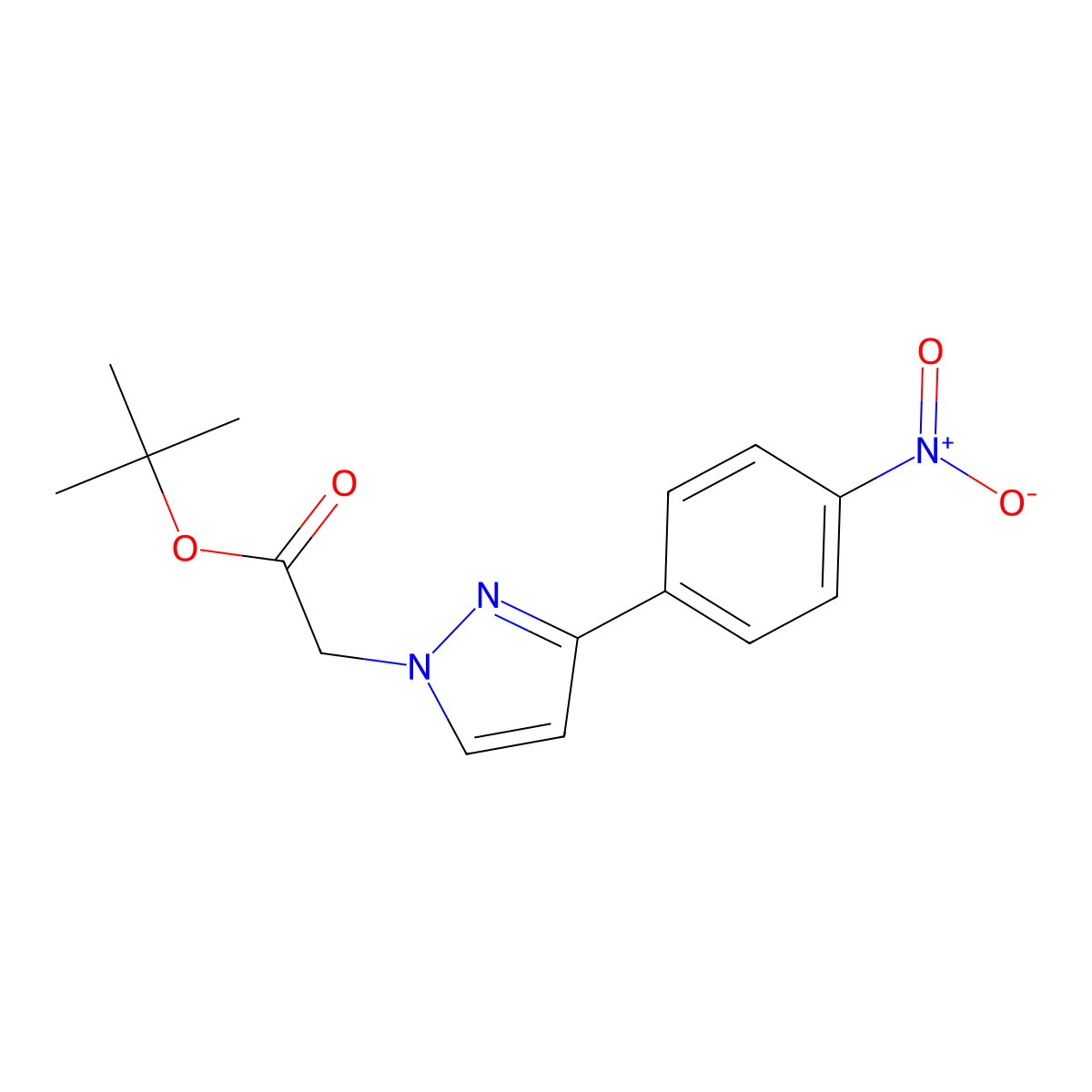 [3-(4-Nitro-phenyl)-pyrazol-1-yl]-acetic acid tert-butyl ester molecular structure, CAS 1355334-94-9