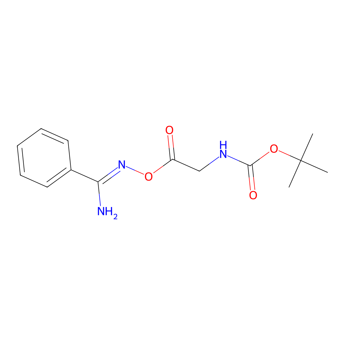 (E)-[amino(phenyl)methylidene]amino 2-{[(tert-butoxy)carbonyl]amino}acetate molecular structure, CAS 1355338-26-9