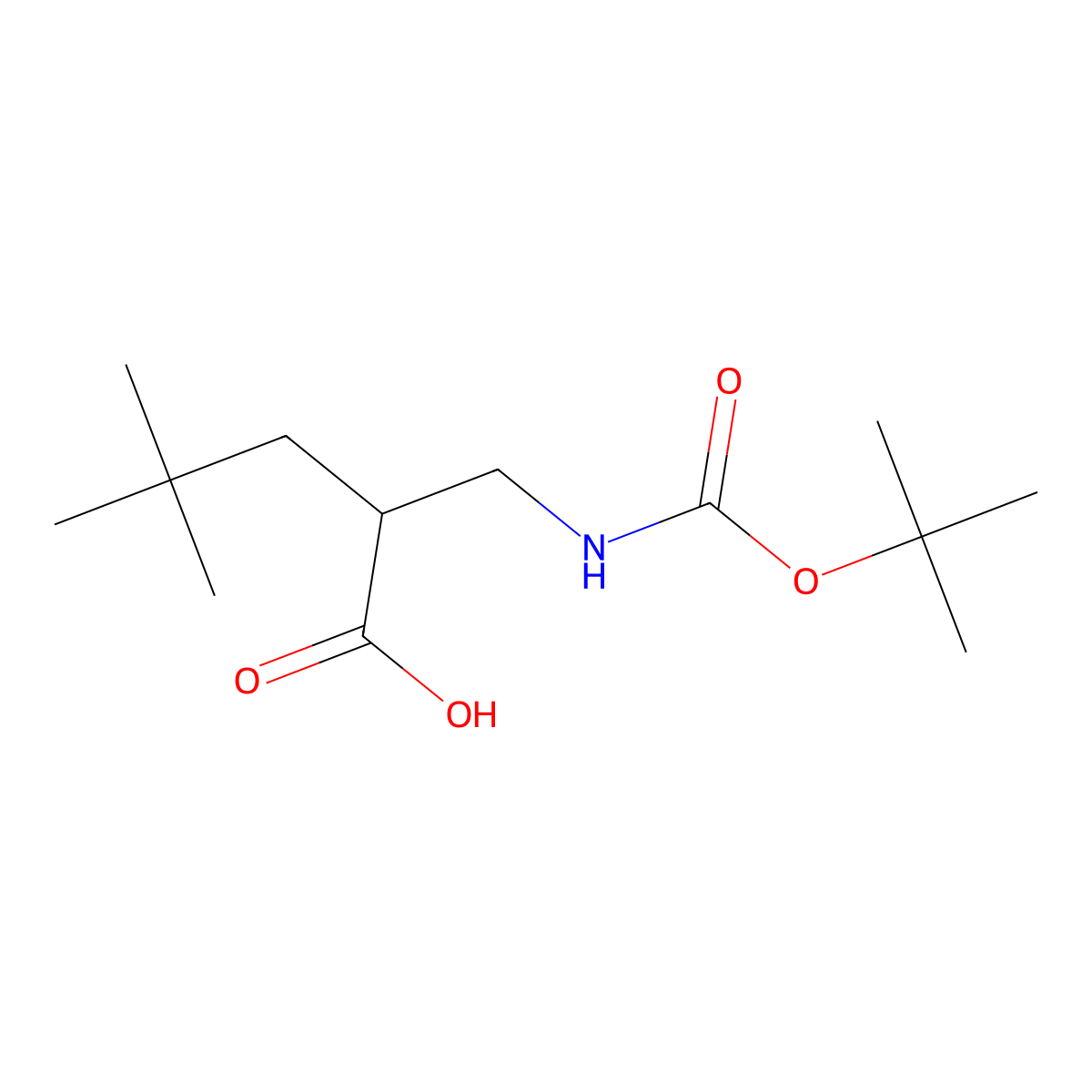 (2R)-2-{[(Tert-butoxycarbonyl)amino]methyl}-4,4-dimethylpentanoic acid molecular structure, CAS 1355338-29-2