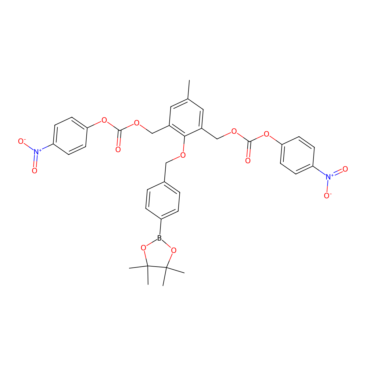 TetraMe-Dioxaborolane-(OpNC)2 molecular structure, CAS 1355342-68-5
