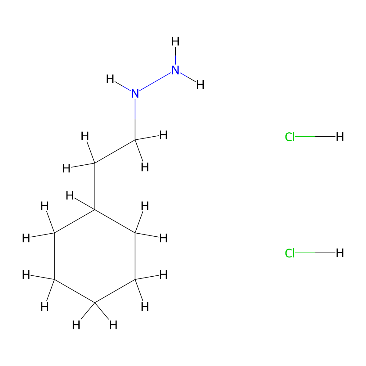 (2-Cyclohexylethyl)hydrazine dihydrochloride molecular structure, CAS 1355355-60-0
