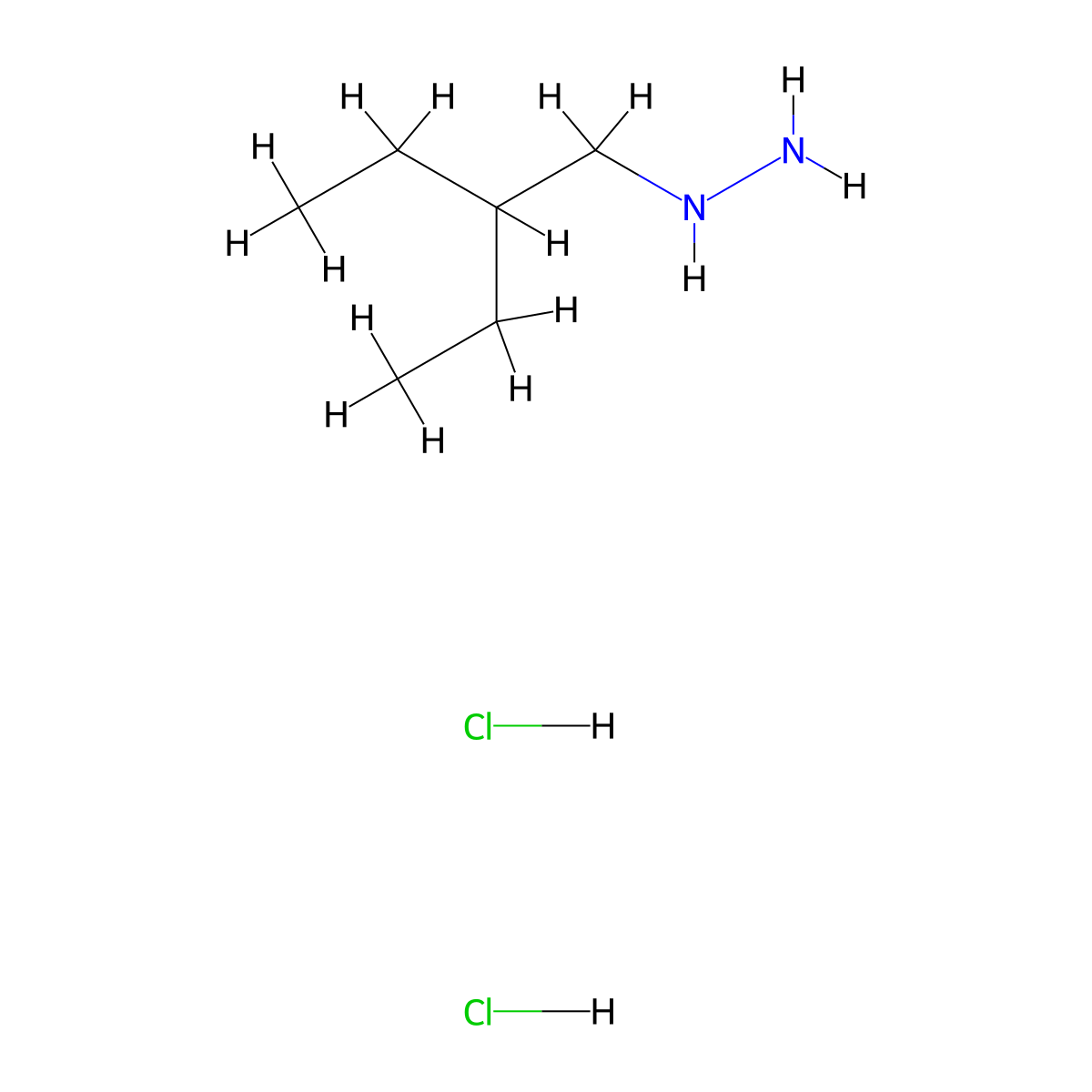 (2-Ethylbutyl)hydrazine dihydrochloride molecular structure, CAS 1355355-68-8