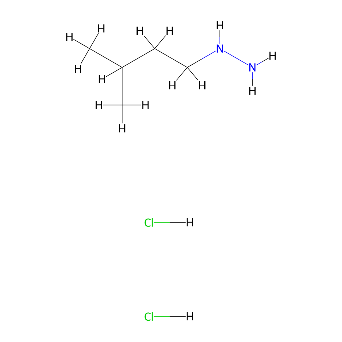 (3-Methylbutyl)hydrazine dihydrochloride molecular structure, CAS 1355355-69-9