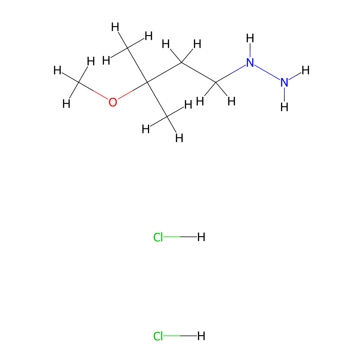 (3-Methoxy-3-methylbutyl)hydrazine dihydrochloride molecular structure, CAS 1355355-72-4
