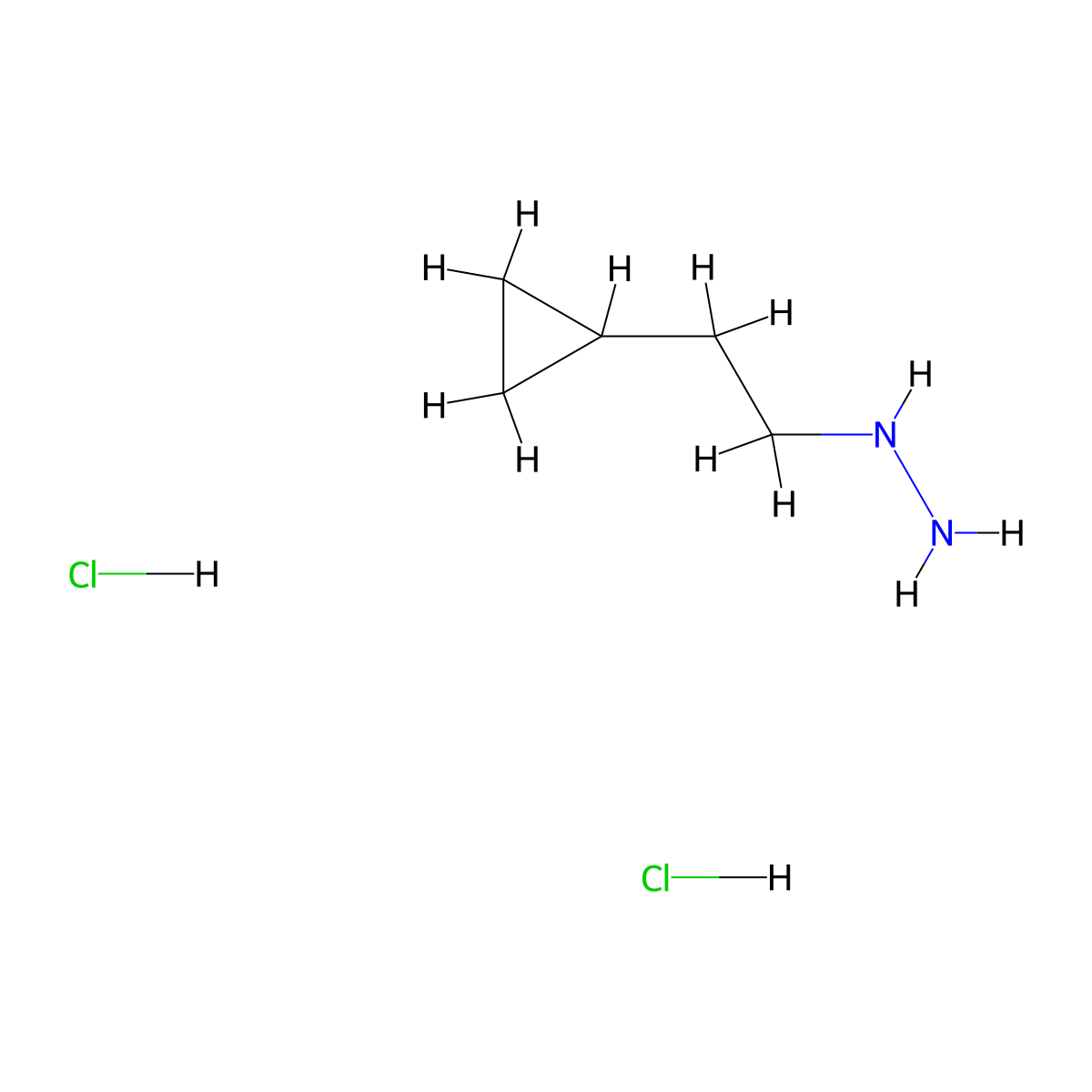(2-Cyclopropylethyl)hydrazine dihydrochloride molecular structure, CAS 1355355-88-2