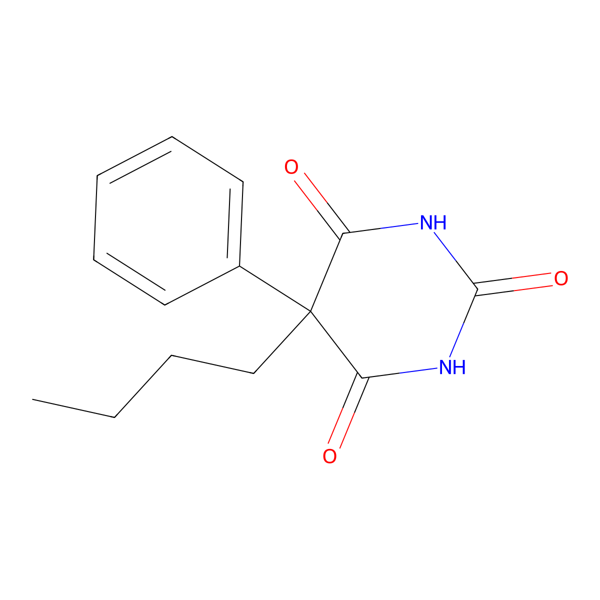 Barbituric acid, 5-butyl-5-phenyl- molecular structure, CAS 13554-11-5