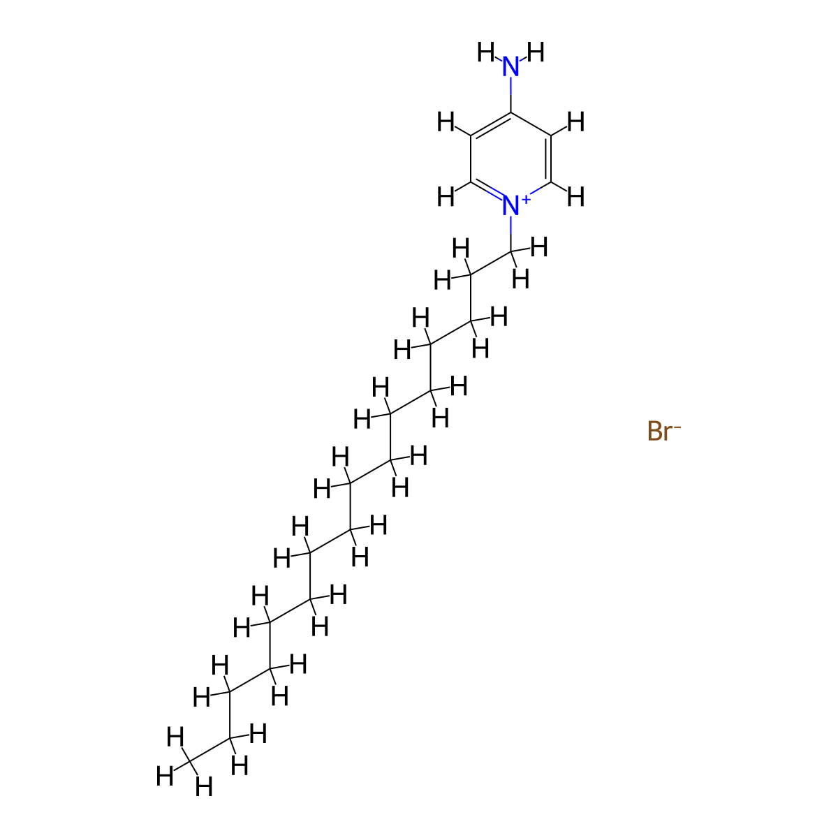 4-Amino-1-hexadecylpyridin-1-ium bromide molecular structure, CAS 13554-67-1