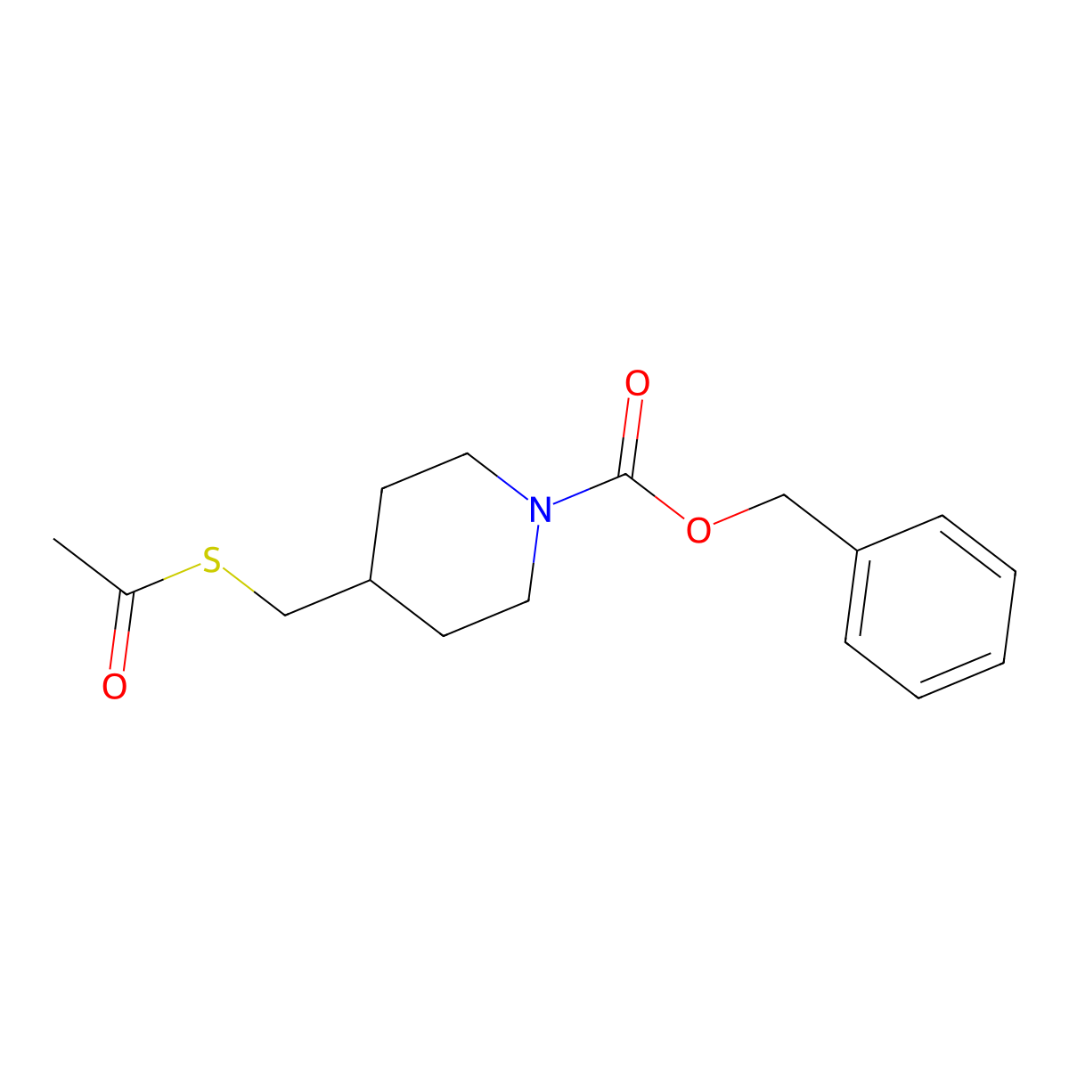 Benzyl 4-((acetylthio)methyl)piperidine-1-carboxylate molecular structure, CAS 1355455-38-7