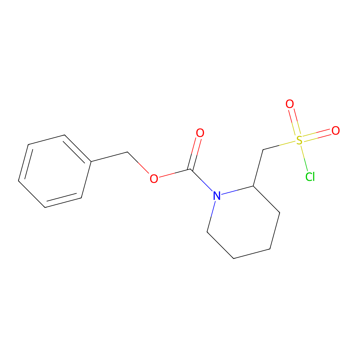 Benzyl 2-((chlorosulfonyl)methyl)piperidine-1-carboxylate molecular structure, CAS 1355455-44-5