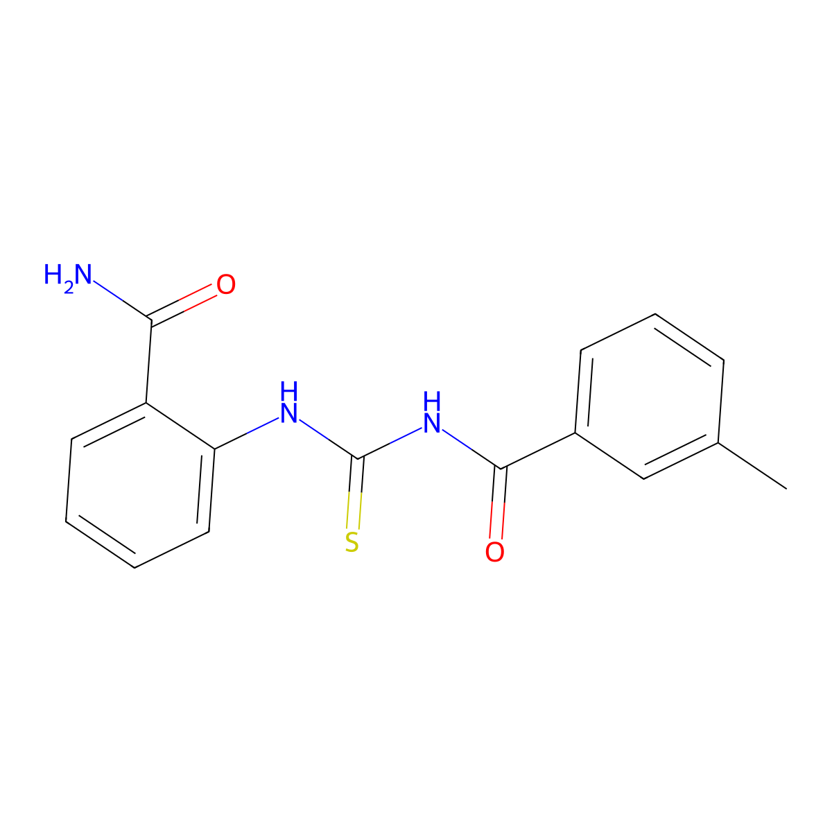 N-[(2-carbamoylphenyl)carbamothioyl]-3-methylbenzamide molecular structure, CAS 135546-76-8