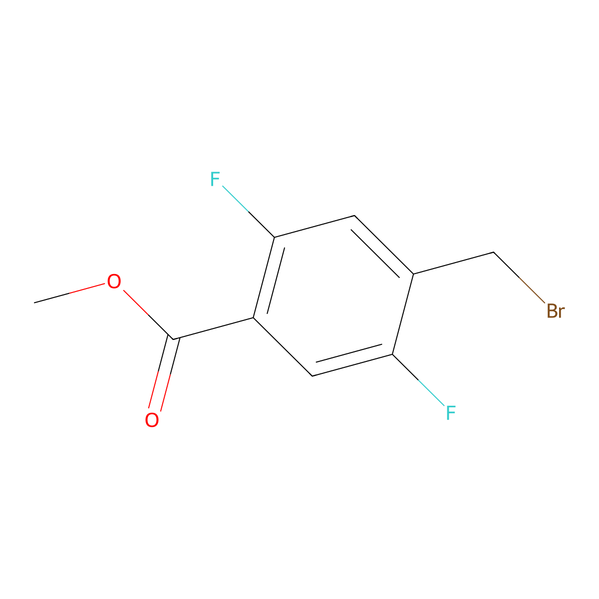 Benzoic acid, 4-(bromomethyl)-2,5-difluoro-, methyl ester molecular structure, CAS 1355488-72-0