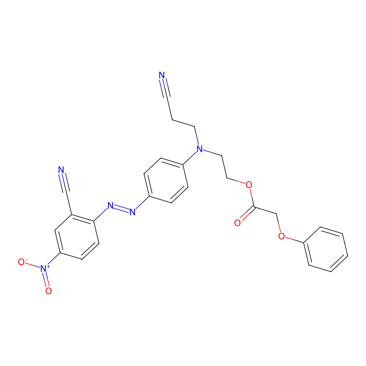 2-[(2-Cyanoethyl)[4-[(2-cyano-4-nitrophenyl)azo]phenyl]amino]ethyl phenoxyacetate molecular structure, CAS 13555-64-1