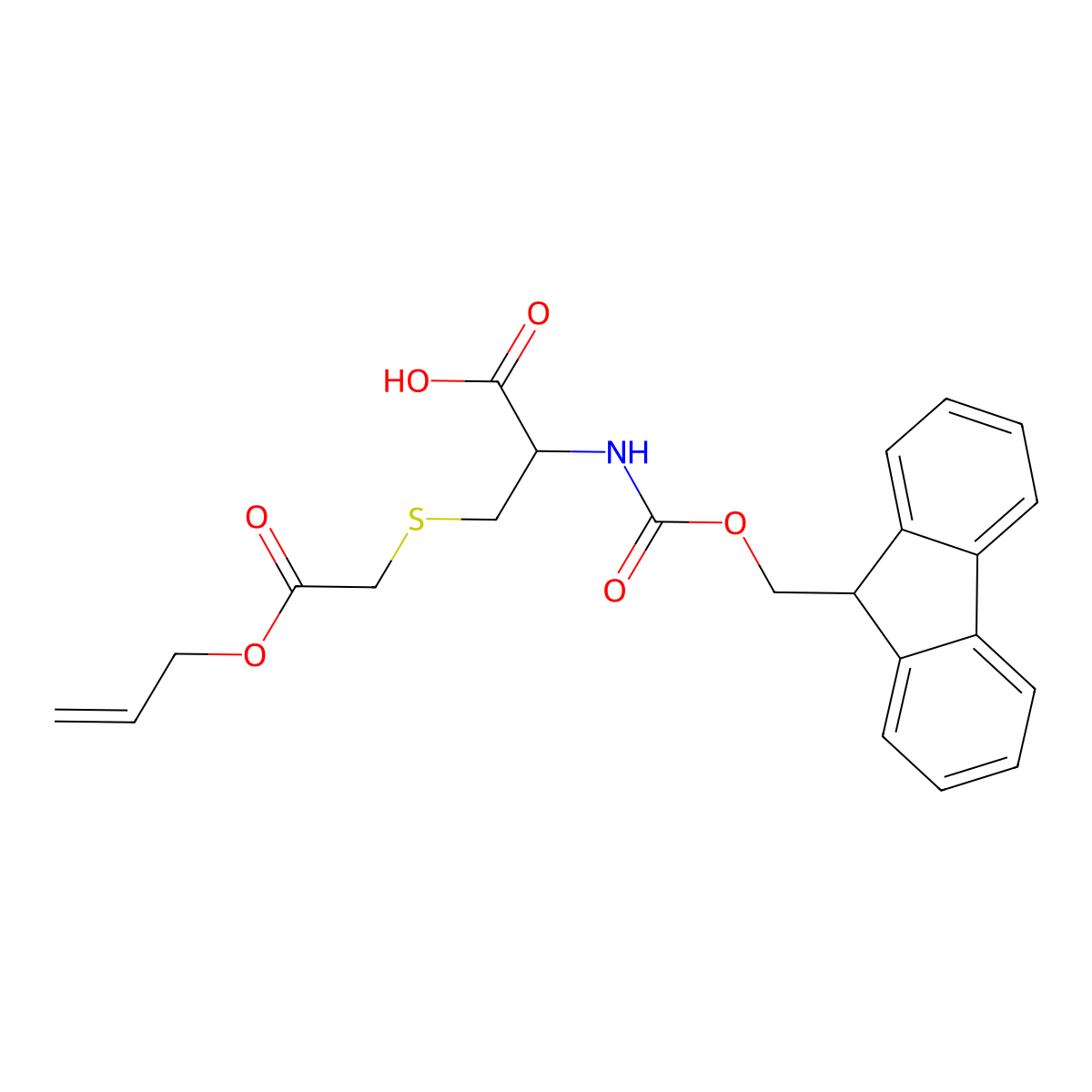 N-(((9H-fluoren-9-yl)methoxy)carbonyl)-S-(2-(allyloxy)-2-oxoethyl)-L-cysteine molecular structure, CAS 1355508-83-6