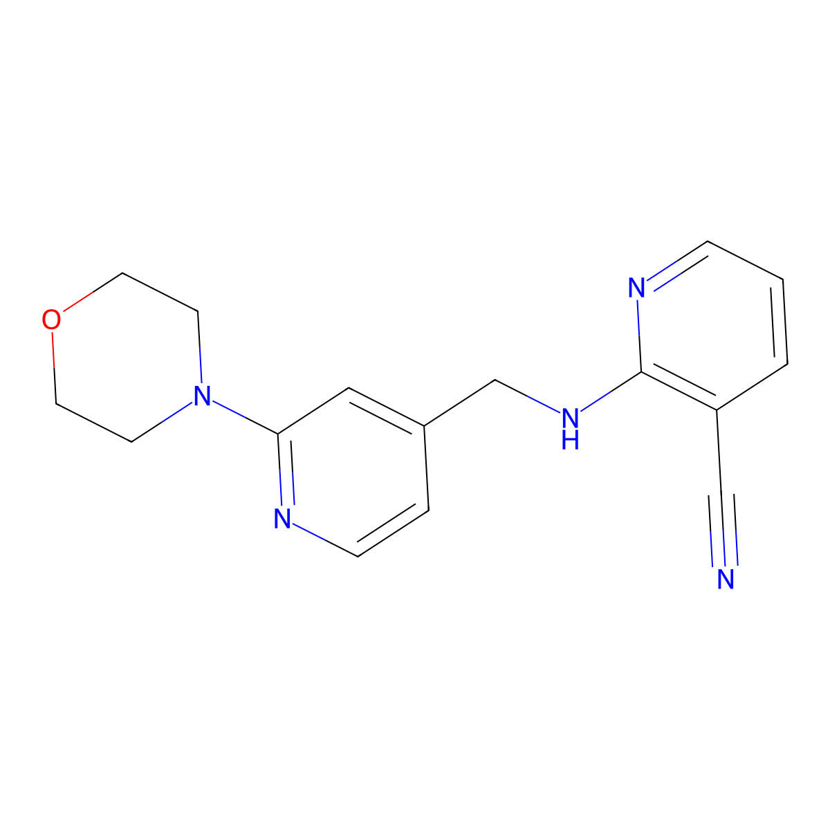 2-({[2-(Morpholin-4-yl)pyridin-4-yl]methyl}amino)pyridine-3-carbonitrile molecular structure, CAS 1355513-76-6