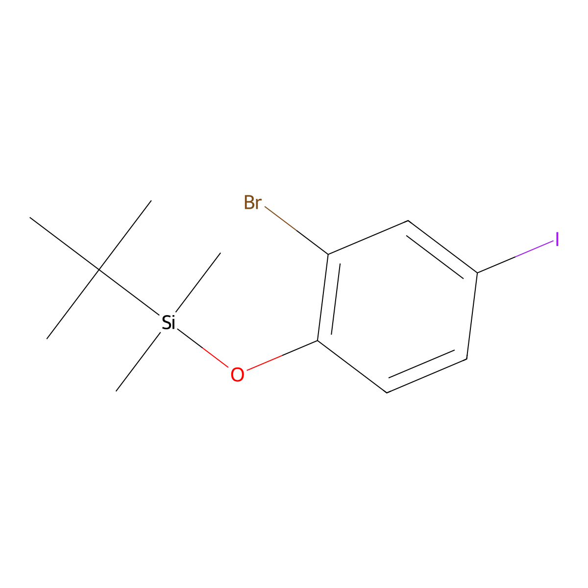 (2-Bromo-4-iodophenoxy)(tert-butyl)dimethylsilane molecular structure, CAS 1355558-57-4