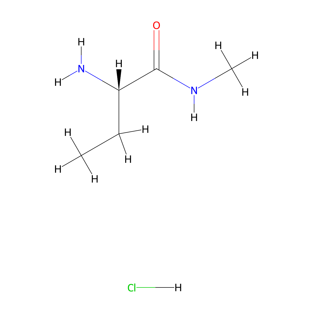 (2S)-2-amino-N-methylbutanamide hydrochloride molecular structure, CAS 135557-32-3