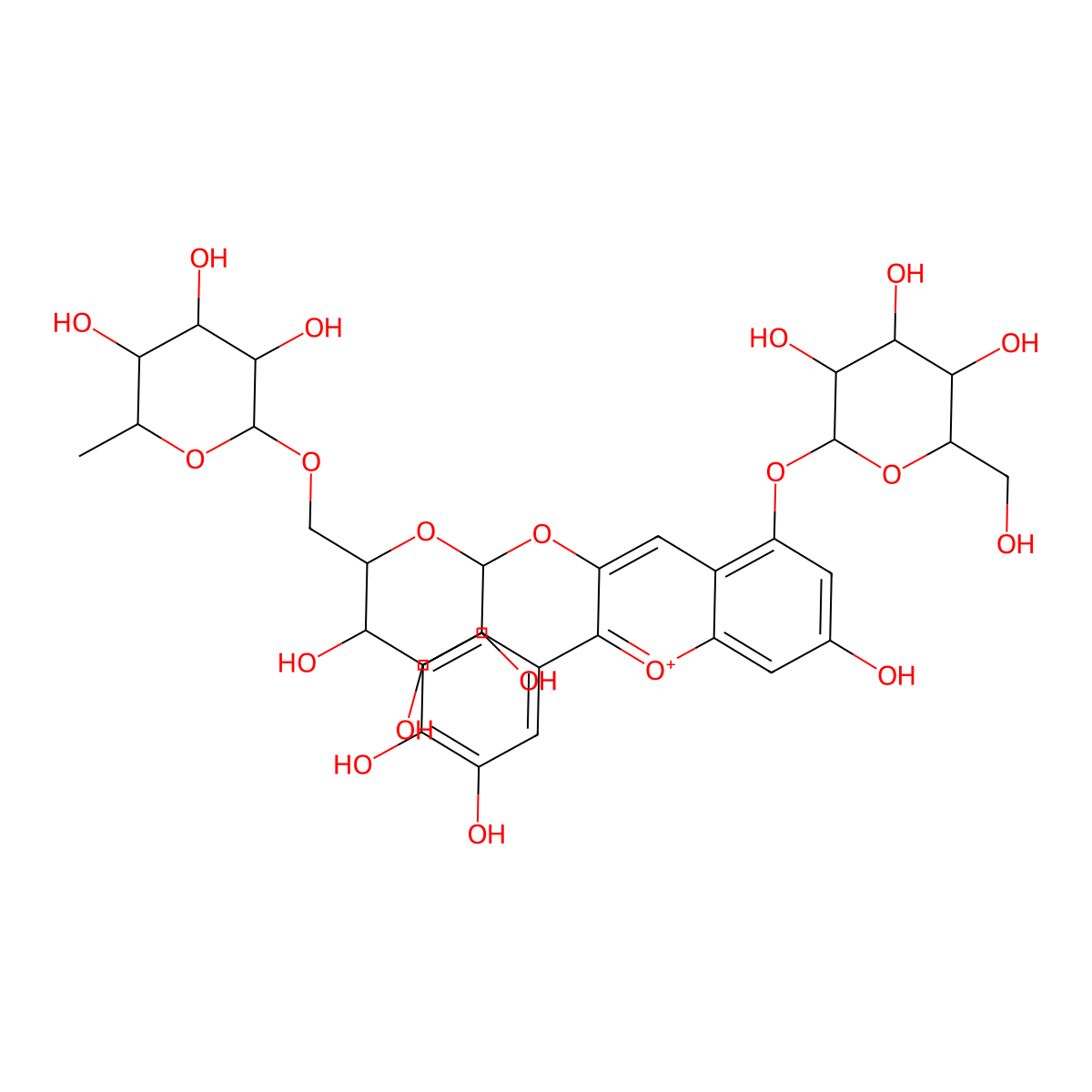 Cyanidin 3-O-rutinoside 5-O-beta-D-glucoside molecular structure, CAS 135558-26-8