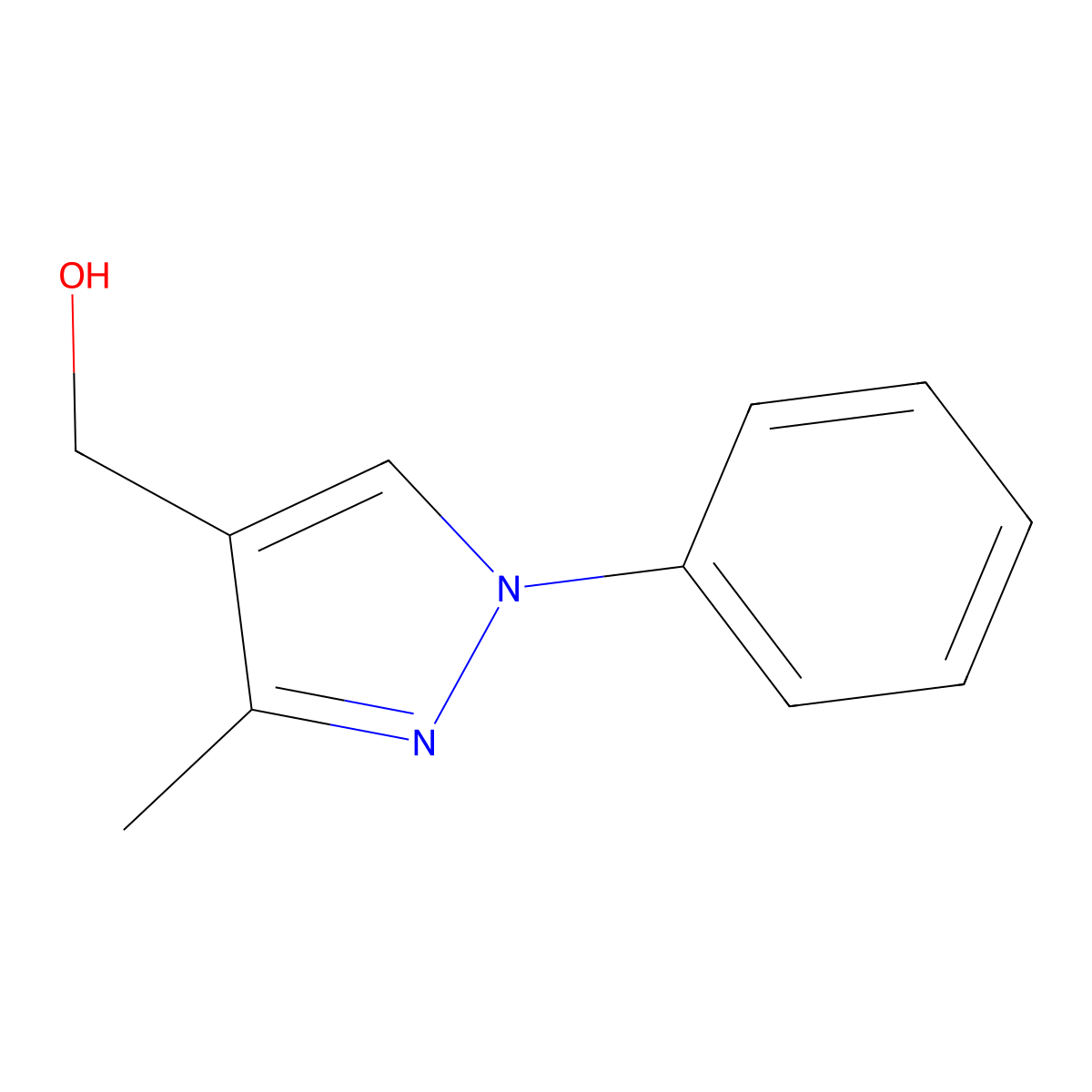 (3-methyl-1-phenyl-1H-pyrazol-4-yl)methanol molecular structure, CAS 1355592-06-1