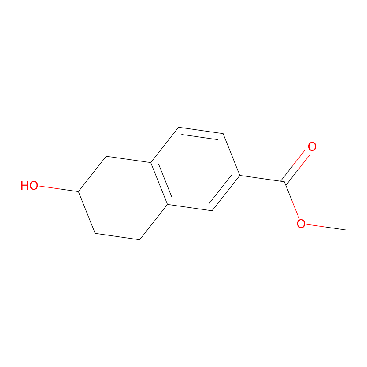 Methyl 6-hydroxy-5,6,7,8-tetrahydronaphthalene-2-carboxylate molecular structure, CAS 1355592-27-6
