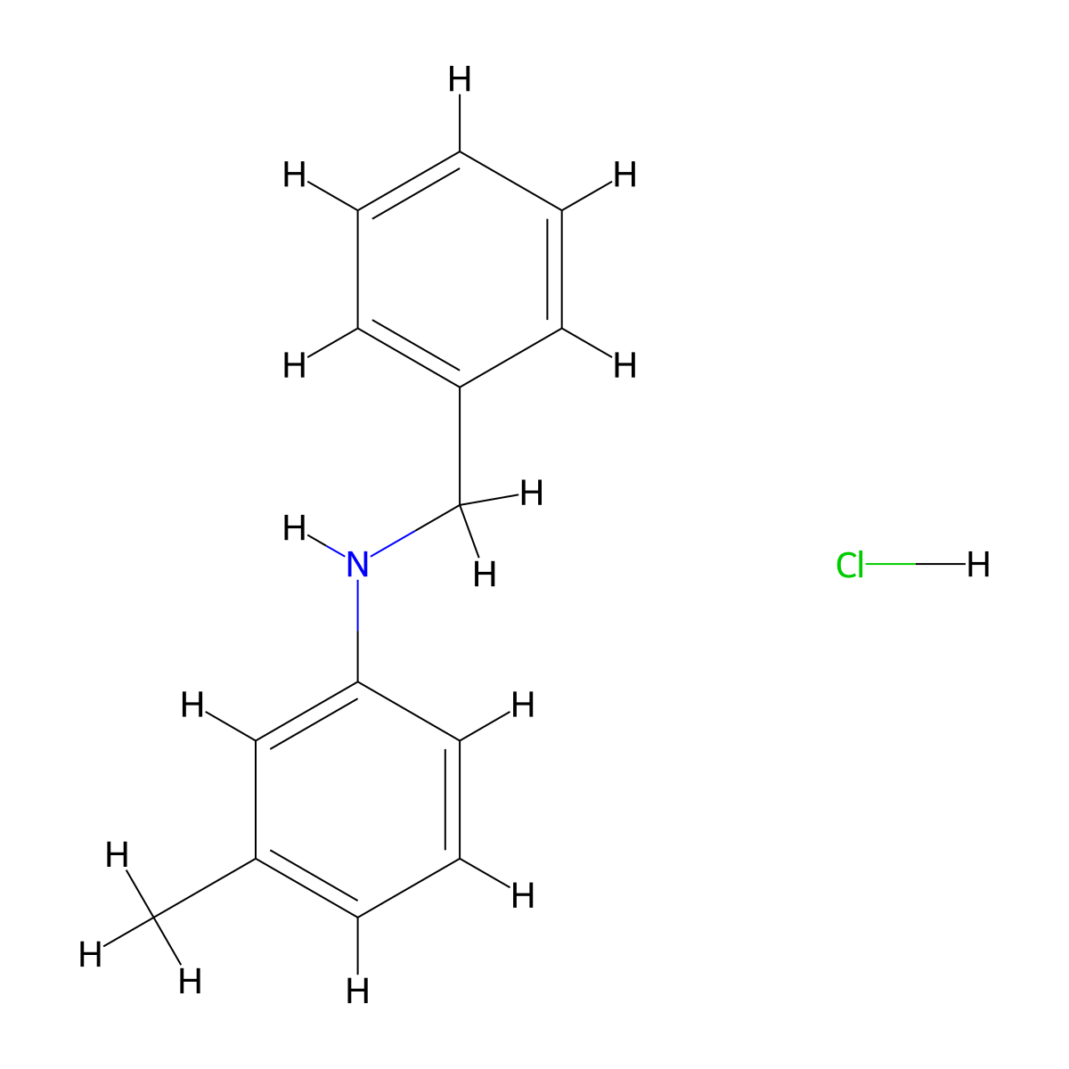 N-benzyl-3-methylaniline hydrochloride molecular structure, CAS 13556-93-9