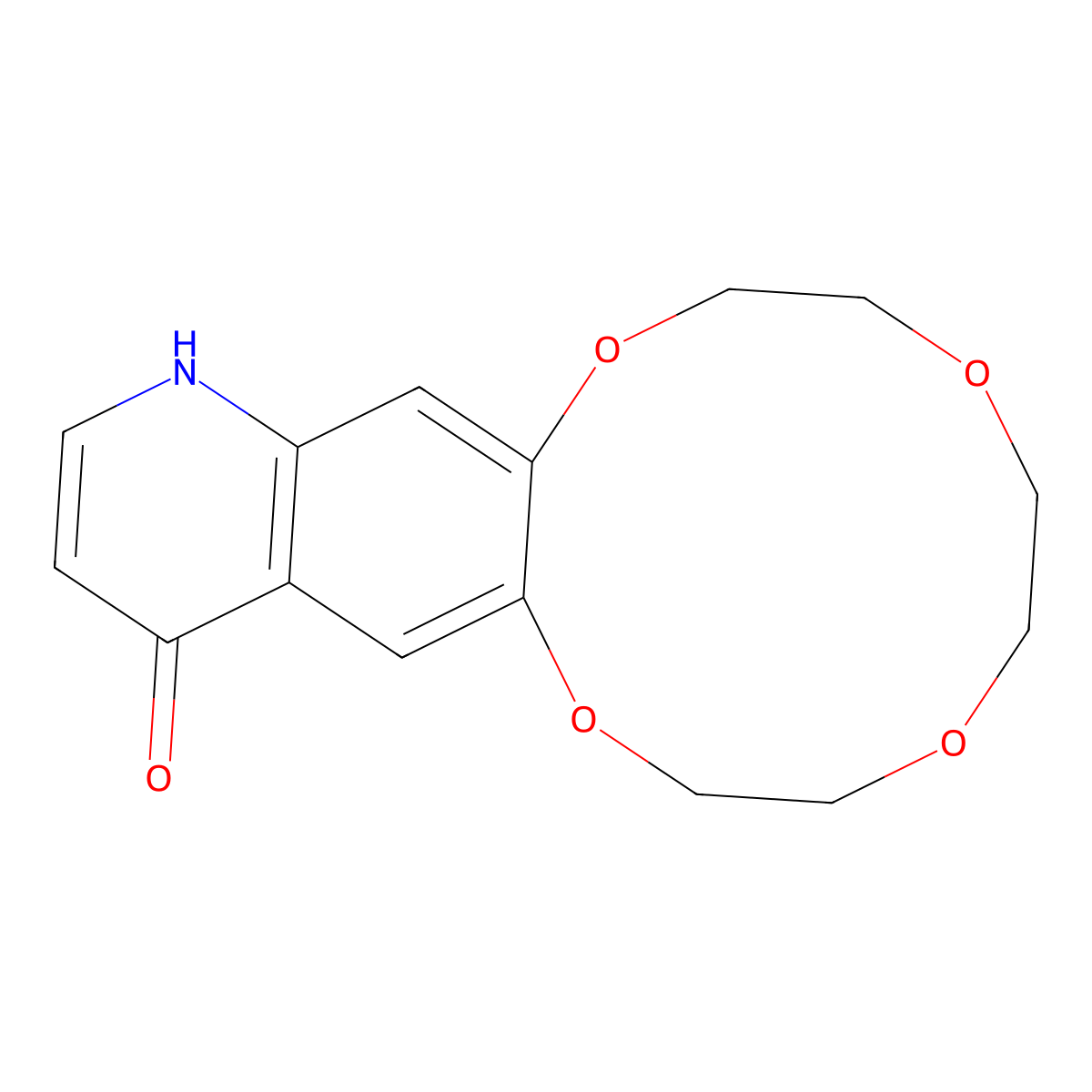 2,3,5,6,8,9-Hexahydro-[1,4,7,10]tetraoxacyclododecino[2,3-g]quinolin-15(12H)-one molecular structure, CAS 1355620-88-0