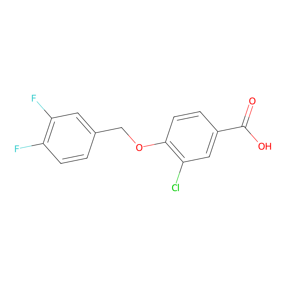 3-Chloro-4-[(3,4-difluorophenyl)methoxy]benzoic acid molecular structure, CAS 1355636-71-3