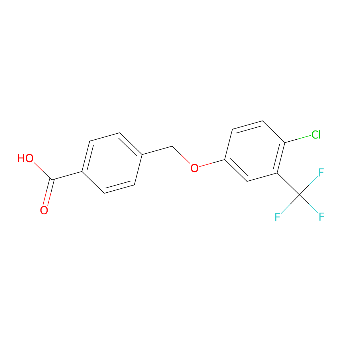 4-((4-Chloro-3-(trifluoromethyl)phenoxy)methyl)benzoic acid molecular structure, CAS 1355637-18-1