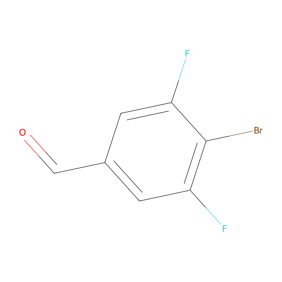 4-Bromo-3,5-difluorobenzaldehyde molecular structure, CAS 135564-22-6