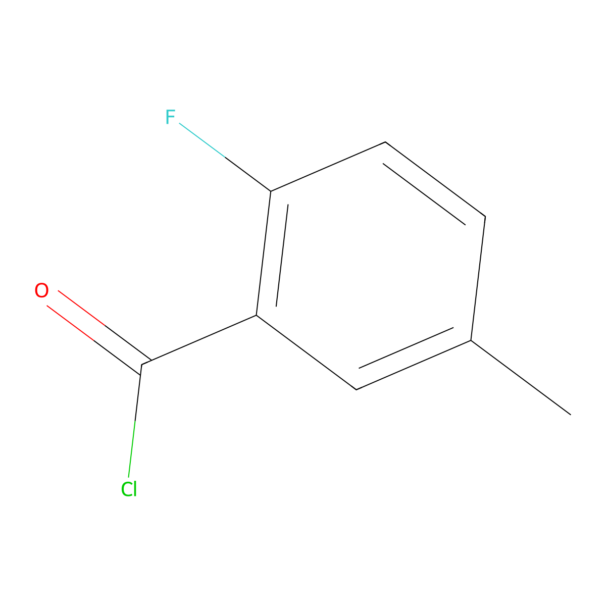 2-Fluoro-5-methylbenzoyl chloride molecular structure, CAS 135564-61-3