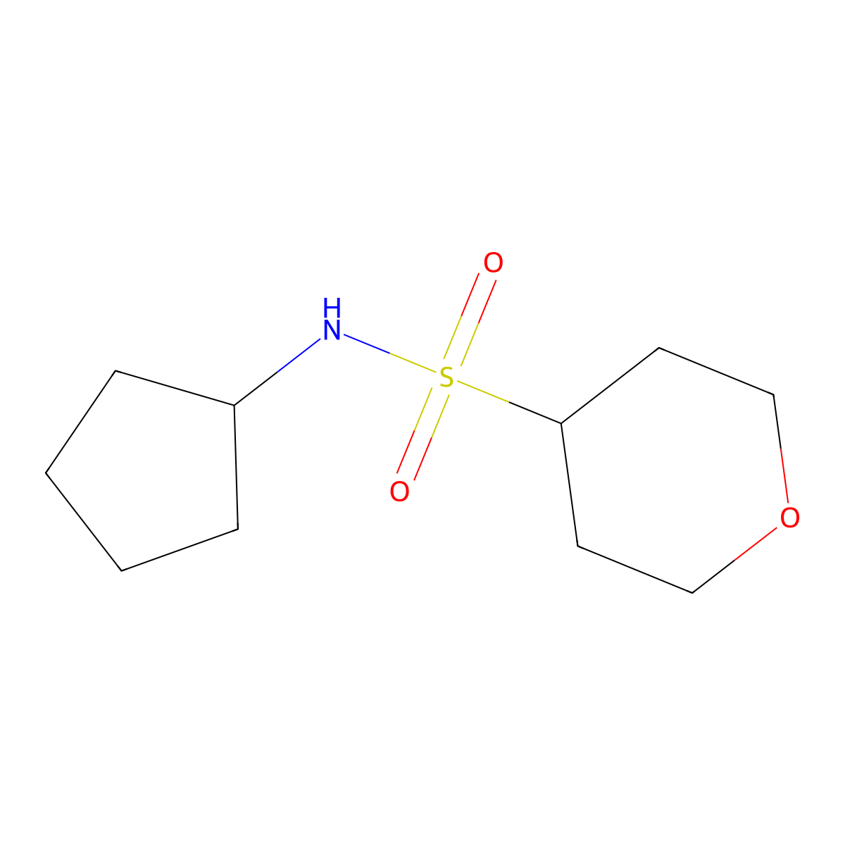 N-cyclopentyloxane-4-sulfonamide molecular structure, CAS 1355642-84-0