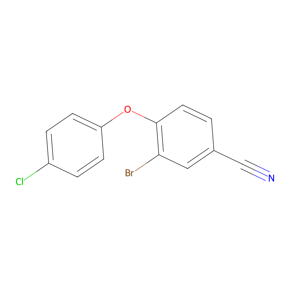 3-Bromo-4-(4-chlorophenoxy)benzonitrile molecular structure, CAS 1355656-66-4