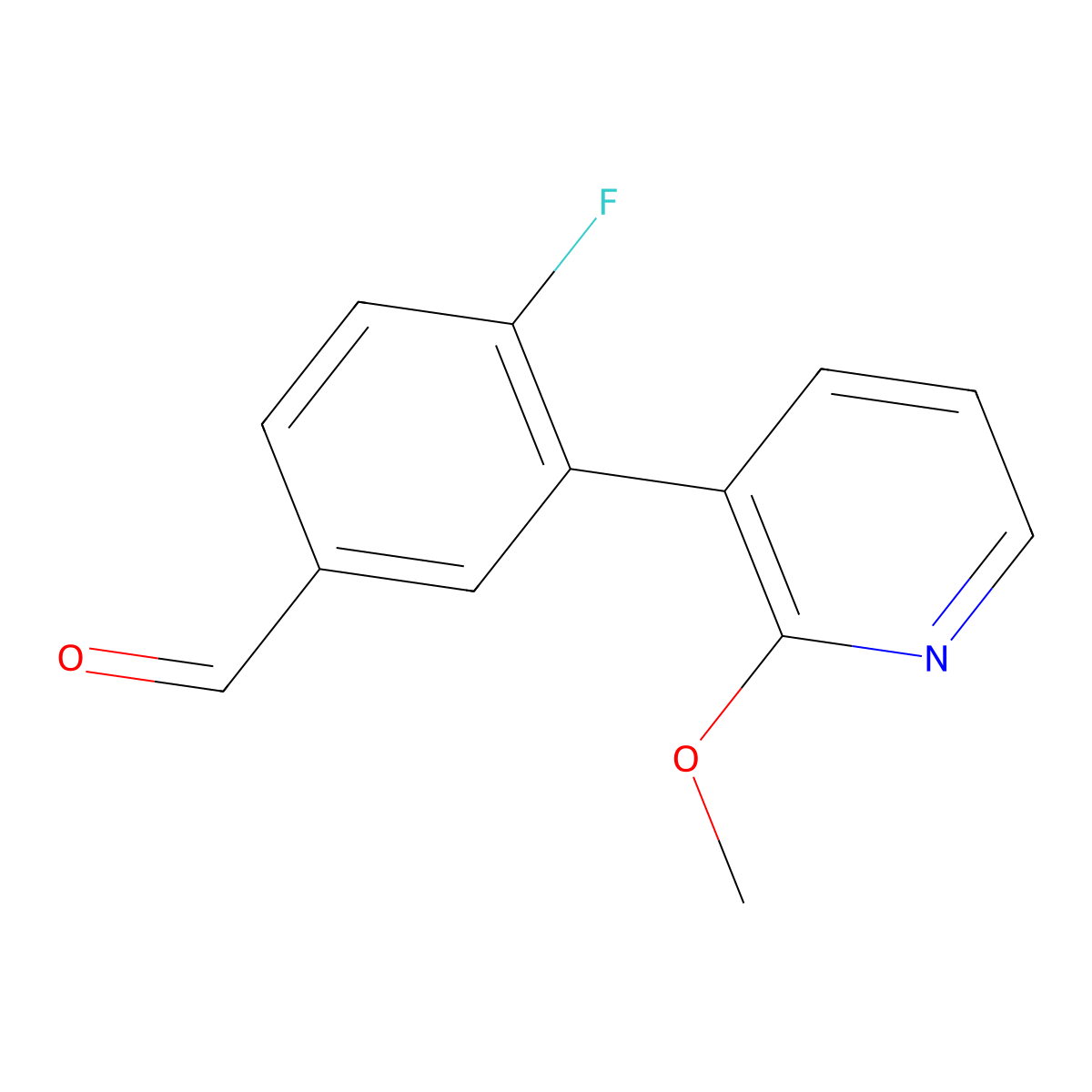 4-Fluoro-3-(2-methoxypyridin-3-yl)benzaldehyde molecular structure, CAS 1355656-81-3