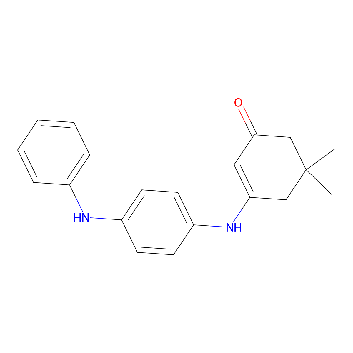 5,5-Dimethyl-3-((4-(phenylamino)phenyl)amino)cyclohex-2-EN-1-one molecular structure, CAS 135566-66-4