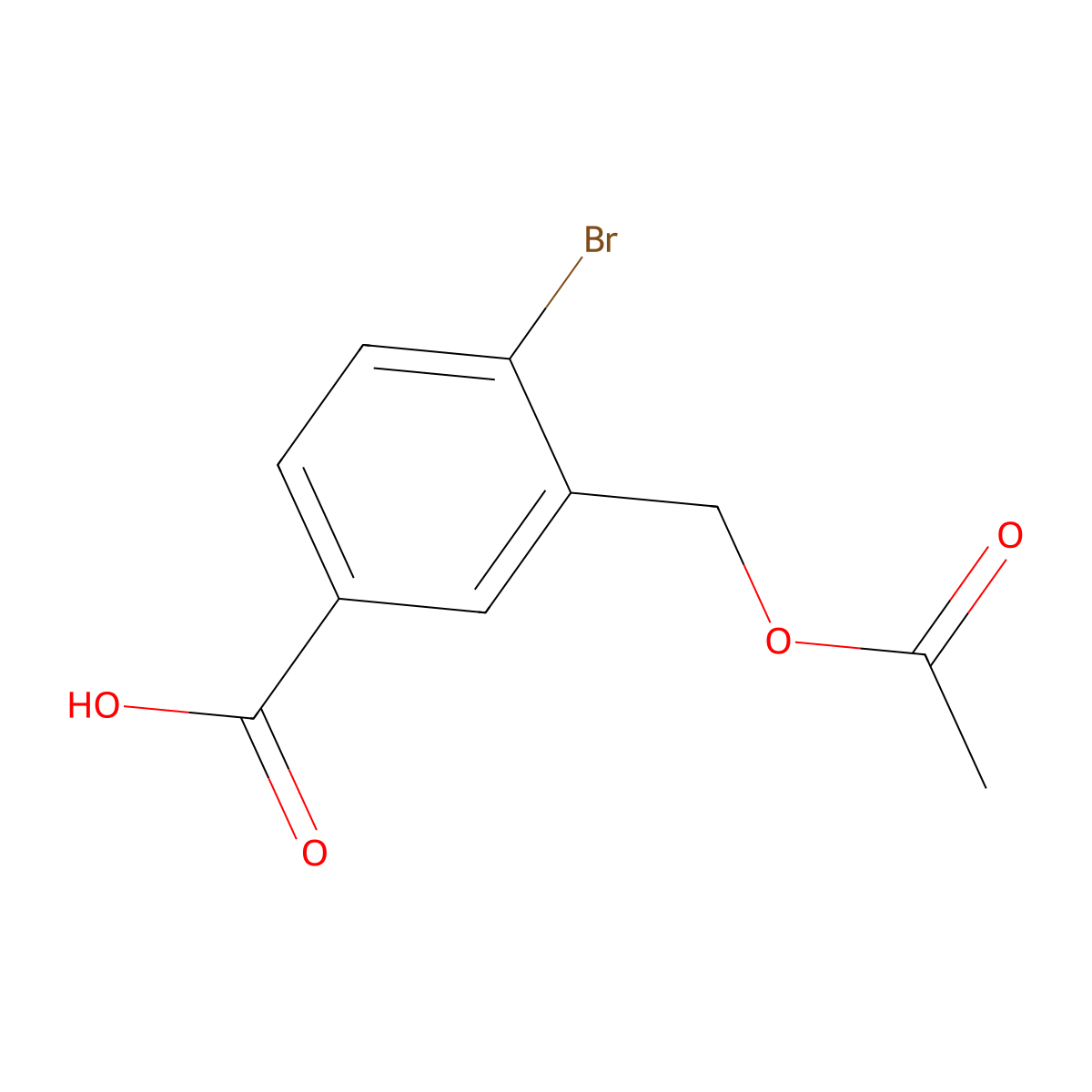 3-(Acetoxymethyl)-4-bromobenzoic acid molecular structure, CAS 1355680-28-2