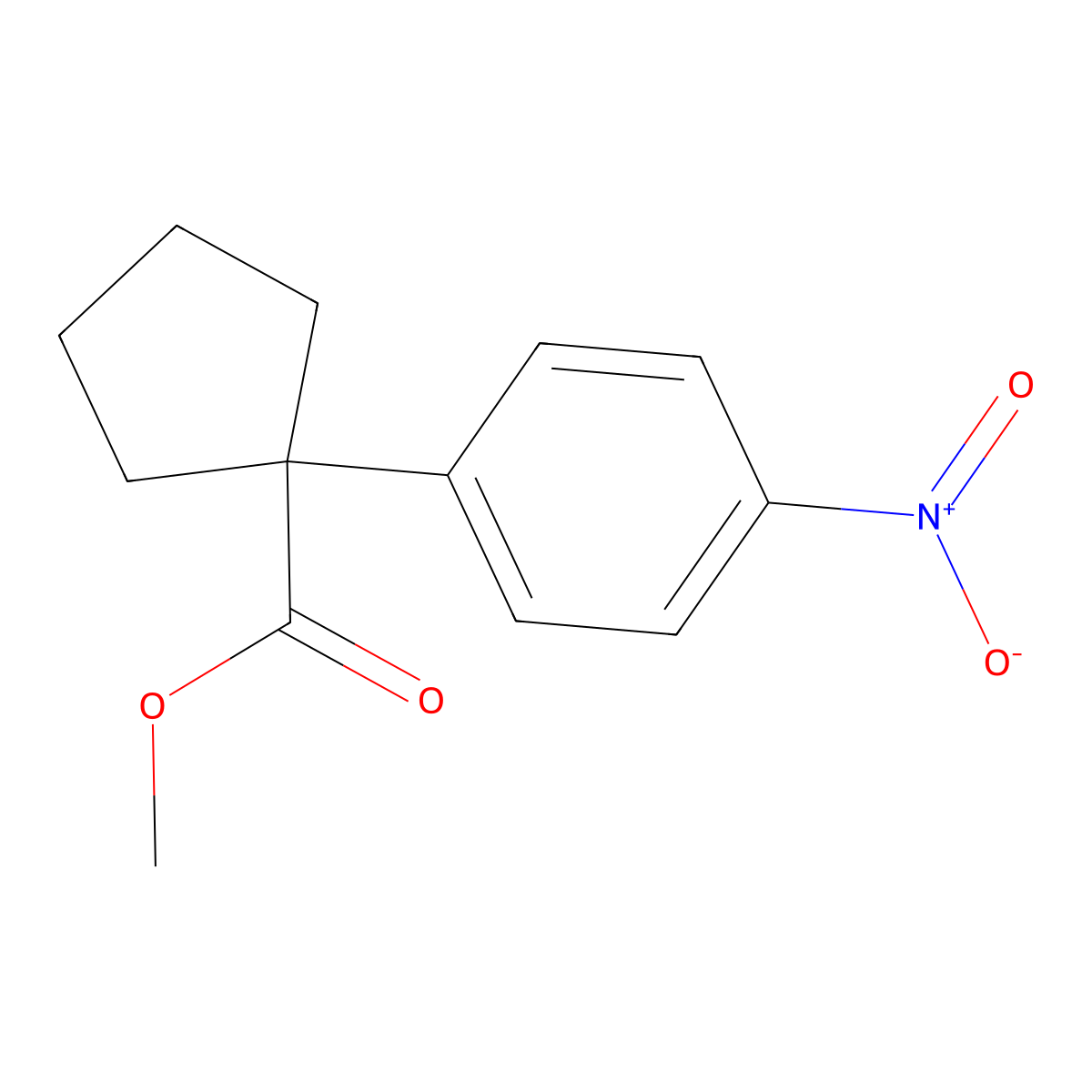 Methyl 1-(p-nitrophenyl)cyclopentanecarboxylate molecular structure, CAS 135569-19-6
