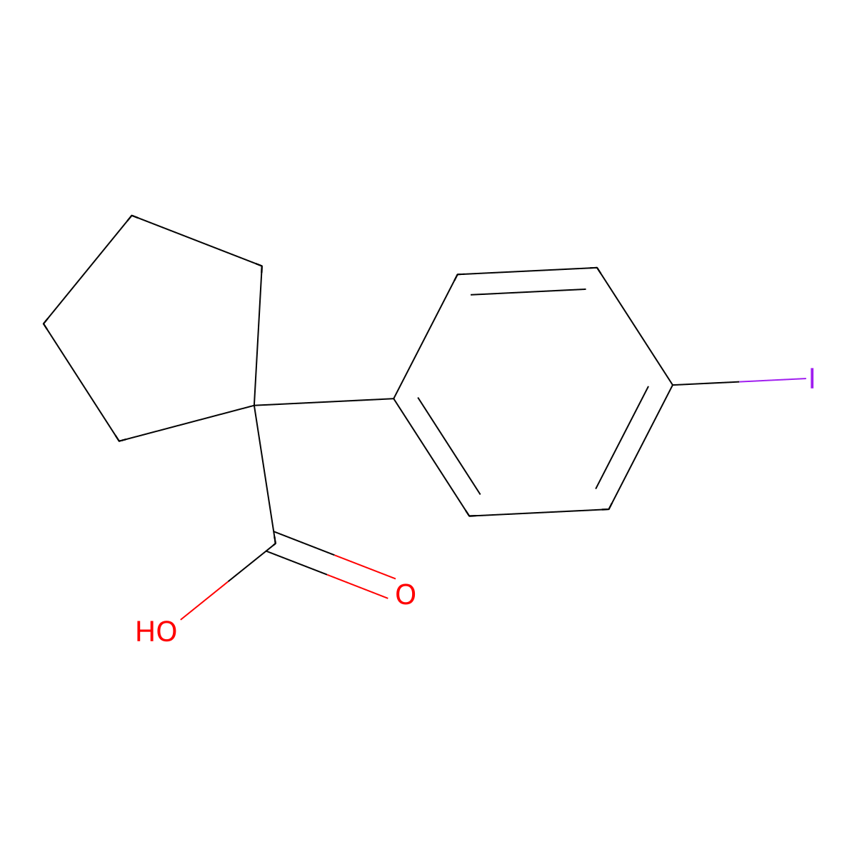 1-(4-Iodophenyl)cyclopentanecarboxylic acid molecular structure, CAS 135569-28-7