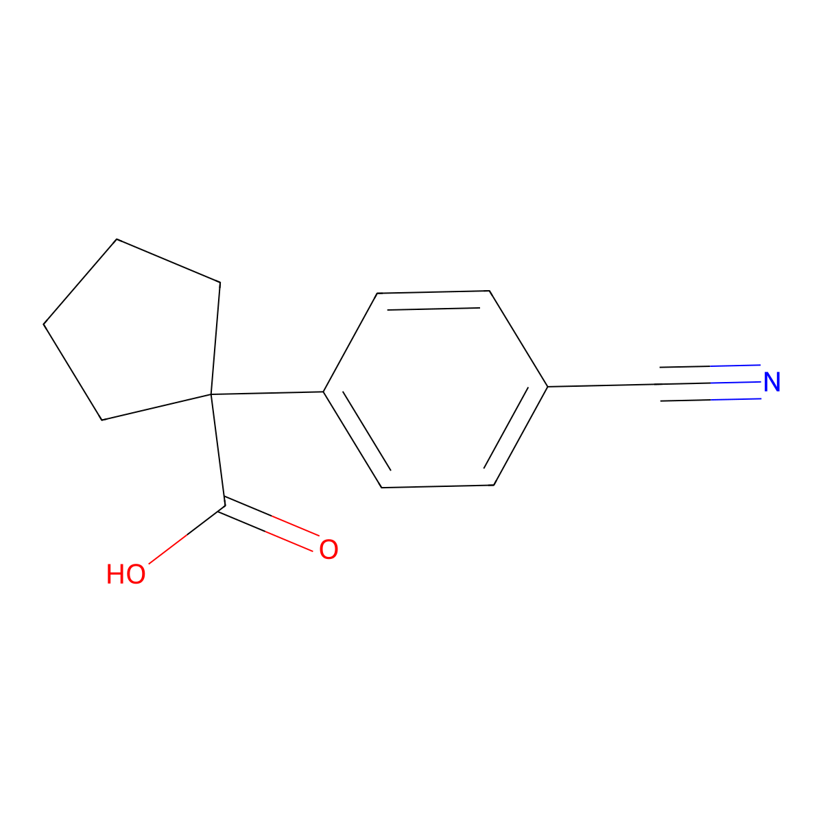 1-(4-Cyanophenyl)cyclopentane-1-carboxylic acid molecular structure, CAS 135569-29-8