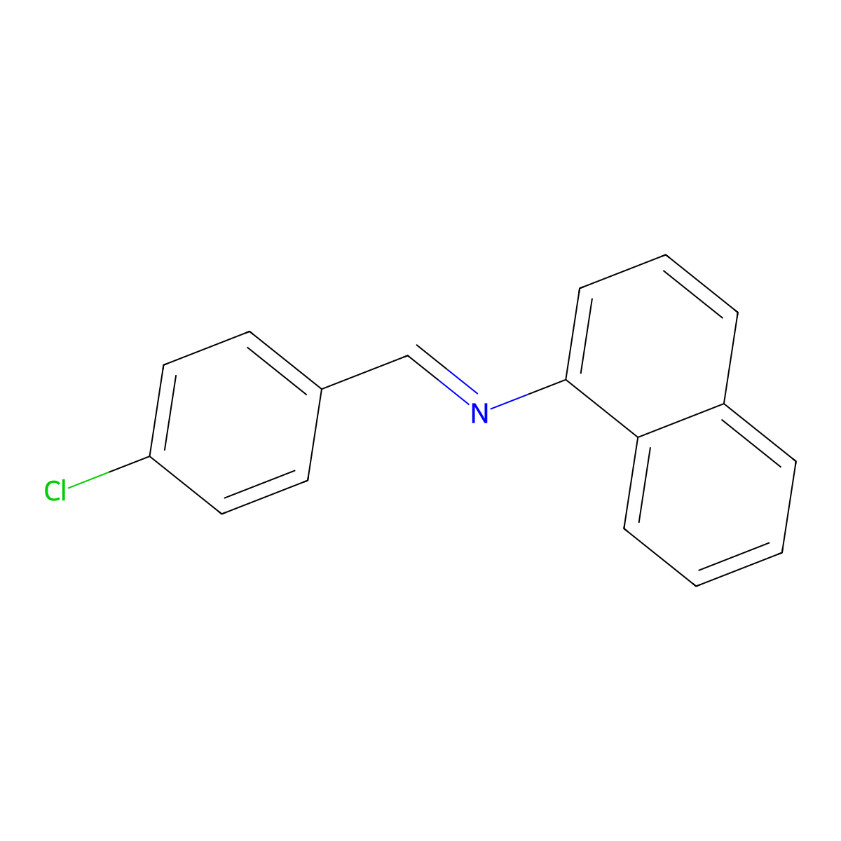 1-Naphthalenamine, N-[(4-chlorophenyl)methylene]- molecular structure, CAS 135569-53-8