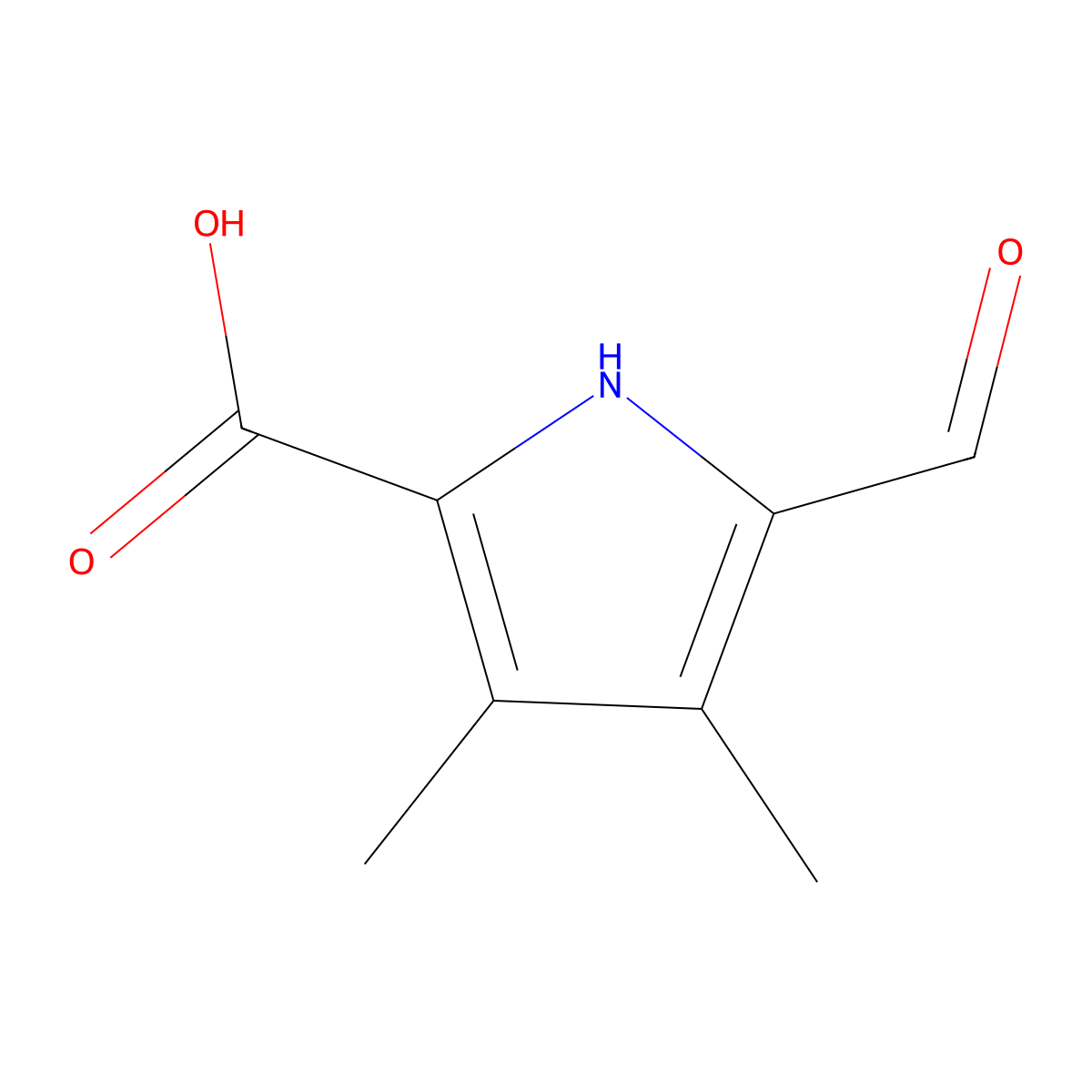 5-formyl-3,4-dimethyl-1H-pyrrole-2-carboxylic Acid molecular structure, CAS 135570-21-7