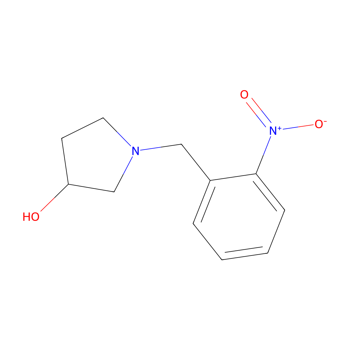 (R)-1-(2-Nitrobenzyl)pyrrolidin-3-ol molecular structure, CAS 1355709-84-0